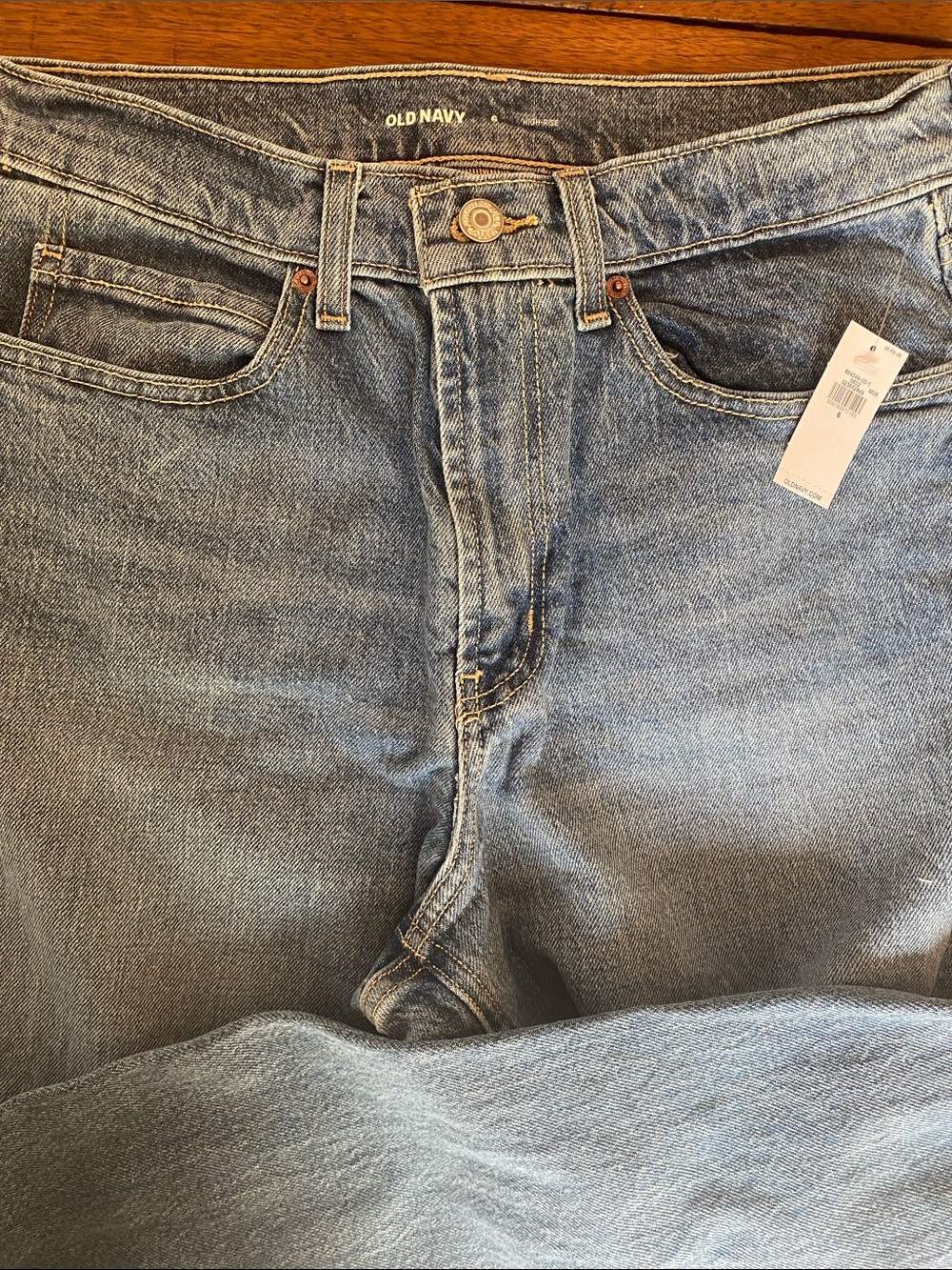Old Navy 6 High Waist Rounded Barrel Wide Leg Denim Jeans